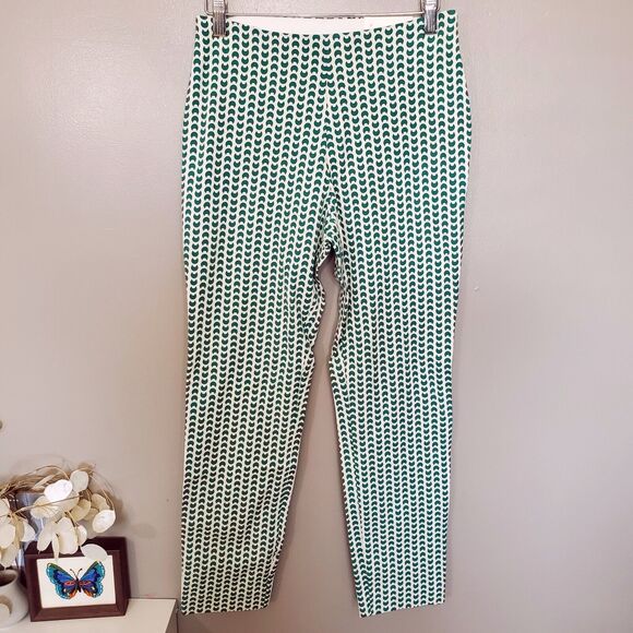 A New Day Pants Womens Size 2R Skinny Ankle High Rise Green Geo Stretch New - Picture 2 of 11